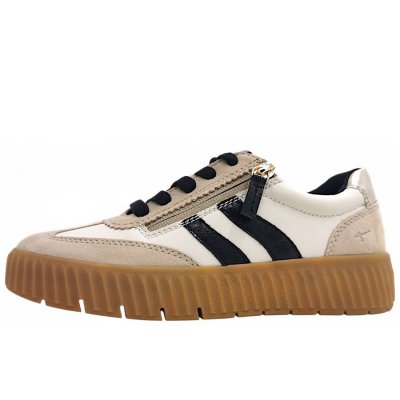 Tamaris Comfort sportlicher Schnürer in beige/black 407 Tamaris Comfort sportlicher Schnürer in beige/black 407