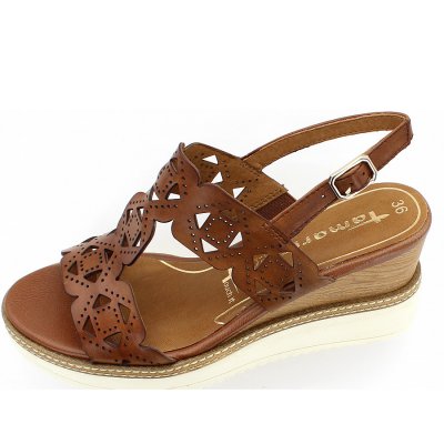 Tamaris Da.-Sandalette Keilsandalette in cognac Tamaris Da.-Sandalette Keilsandalette in cognac