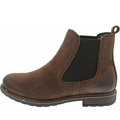 Tamaris Chelsea Boot in CHOCOLATE NUB. Tamaris Chelsea Boot in CHOCOLATE NUB.