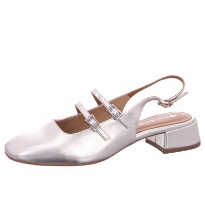 Tamaris Sling Sandalette in 957 platinum Tamaris Sling Sandalette in 957 platinum