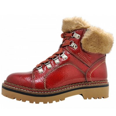 Tamaris Schnürstiefel in Red Patent 524 Tamaris Schnürstiefel in Red Patent 524