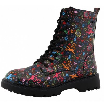 Tom Tailor Schnürstiefel in black multi Tom Tailor Schnürstiefel in black multi