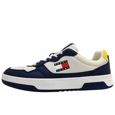 Tommy Hilfiger TJM Cupsole Leather Ess sportlicher Schnürer in velvet blue C67 Tommy Hilfiger TJM Cupsole Leather Ess sportlicher Schnürer in velvet blue C67