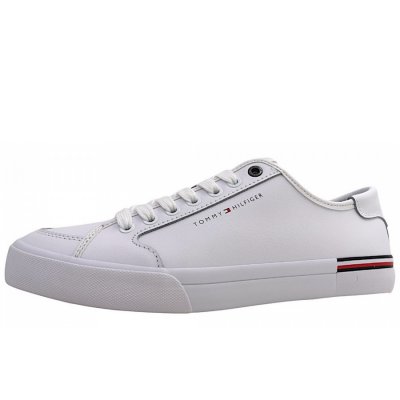 Tommy Hilfiger Core Corporate Vulc sportlicher Schnürer in white YBS Tommy Hilfiger Core Corporate Vulc sportlicher Schnürer in white YBS