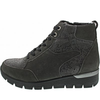Waldläufer K-Ramona Schnürstiefelette in carbon asphalt carb.