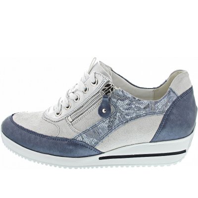 Waldläufer Himona sportlicher Schnürer in jeans latte silber Waldläufer Himona sportlicher Schnürer in jeans latte silber