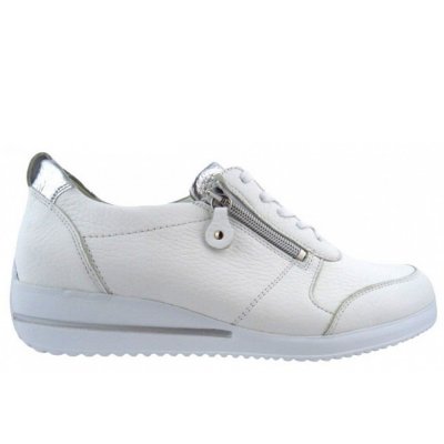 Waldläufer Himona HIRSCH weiss ZIP sportlicher Schnürer in weiß silber Waldläufer Himona HIRSCH weiss ZIP sportlicher Schnürer in weiß silber